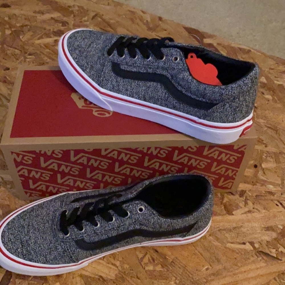 Brand new!!! Kids size 5/6.5 women gray, black and red vans!!! Great gift idea!